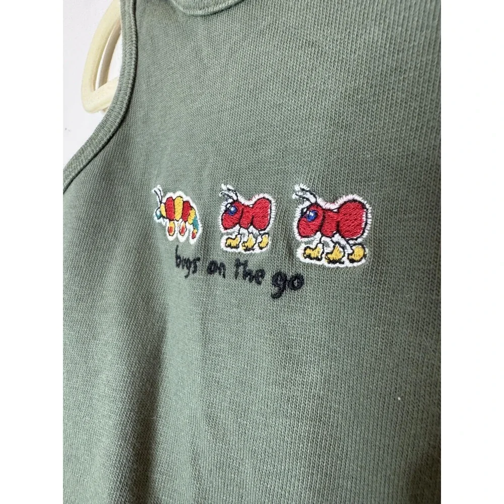 Carter's Romper Baby Boys 0-3‎ Months Green Bugs On The Go One Piece Vintage
